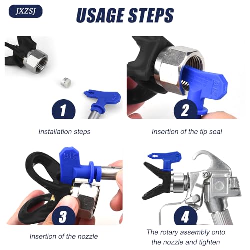 Spray Tips for Airless Sprayer,Reversible Airless Spray Tips 5 Pieces,Use Mini Boxes for Storage, Convenient to Carry(109, 213, 315, 413, 621)