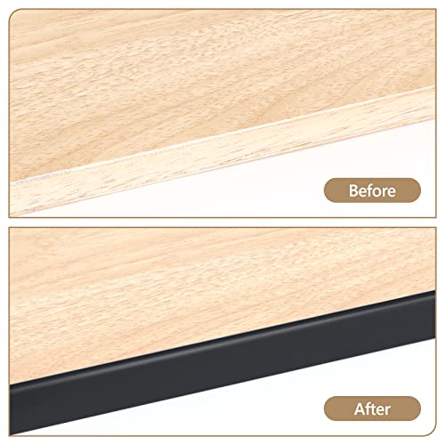 16 ft Flexible Self Adhesive Veneer Edge Banding Peel and Stick Veneer Edge Trim Collapsible Edge Guards (Black, 3/4 inch) - color: Black