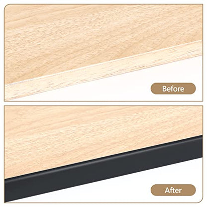 16 ft Flexible Self Adhesive Veneer Edge Banding Peel and Stick Veneer Edge Trim Collapsible Edge Guards (Black, 3/4 inch) - color: Black