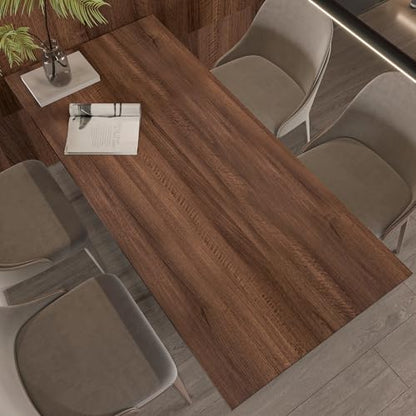 Large Walnut Wood Contact Paper Peel and Stick Wood Wallpaper Removable Self-Adhesive Wooden Grain Vinyl Wrap for Bedroom Kitchen Cabinet Countertop Furniture Decor 48x354 inch Matte Thicken - size: 48" x 354"