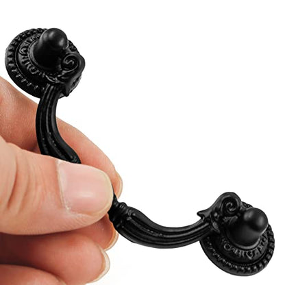 8 Pack 2.75" Hole Center Bail Pull Antique Black Drawer Handle - color: Black(8 PCS), size: 2.75 Inch