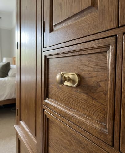 6Pack Champagne Bronze Cabinet Knobs with Backplate Drawer knobs - color: Champagne Bronze, style: Recessed Edge