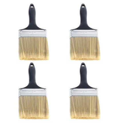 4 inch Flat Paint Brushes,Professional Paint Tools - color: Black 4 Pack