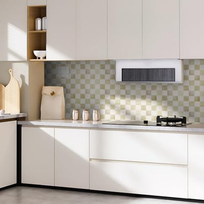 Art3d Grid Peel and Stick Backsplash, 10-Pack, 12 x 12 in, Beige and White - color: Beige and White