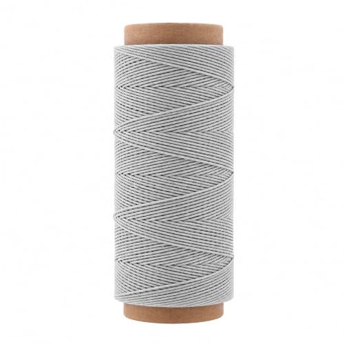 Mandala Crafts 80M 0.8mm Gray Round Waxed Thread for Leather Sewing - color: Gray, size: Round 0.8mm 85 Yards 80M