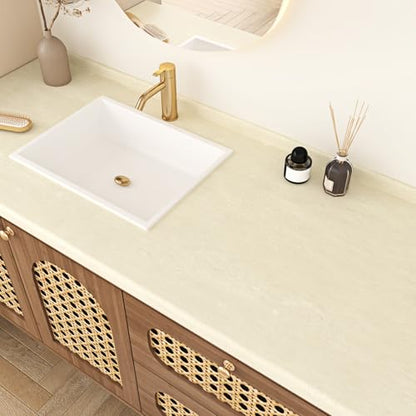 WESTICK Beige Marble Contact Paper Peel and Stick Countertops Waterproof Matte Marble Wallpaper Self Adhesive Removable Granite Countertop Contact Paper for Kitchen Tables Cabinet Bathroom 15.8"x80" - color: 2.Beige 02, size: 15.8" x 80"