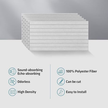 6 Pack 47.2"x23.6" Acoustic Panels, Sound Absorbing Panels, White - color: White, size: 47.2" x 23.6"