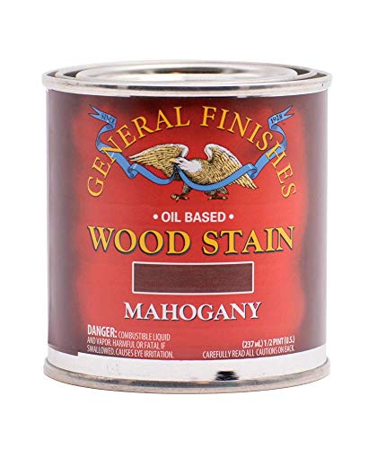 General Finishes Oil Based Penetrating Wood Stain, 1/2 Pint, Mahogany - color: Mahogany, size: 1 Half-Pint