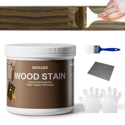32 Oz Wood Stain and Sealer in One, Black Sandalwood, with Tools - color: Black Sandalwood, size: 32 FL.OZ