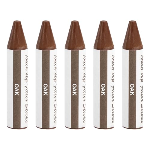 uxcell Wood Filler Stick, 5 Pcs Wax Sticks Wood Touch Up Markers, Furniture Crayons for Scratches Holes Crack Tables Desks Wooden Floors Repair Cover Ups, Oak - color: Oak