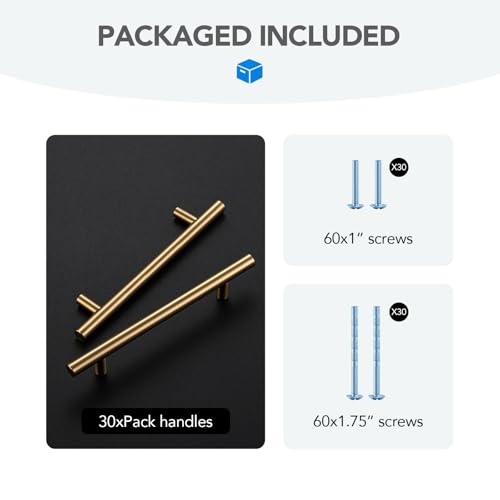 HOME EDIT Champagne Bronze Cabinet Handles, Drawer Pulls, 5 Inch, 30 Pack - color: Champagne Bronze, size: 5 Inch Hole Center