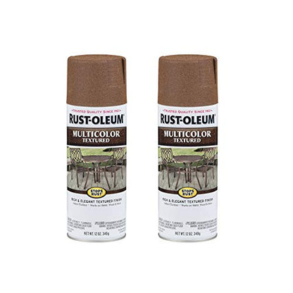 Rust-Oleum Stops Rust Multi-Color Textured Spray Paint, Rustic Umber - color: Rustic Umber, size: 12 Ounce (Pack of 2)