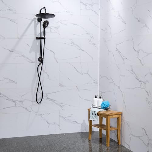 Palisade 25.6 in. x 14.8 in. Vinyl Wall Tiles in Carrara Marble (8 Pack) - color: Carrara Marble, size: Case of 25.6 in. x 14.8 in. Tiles