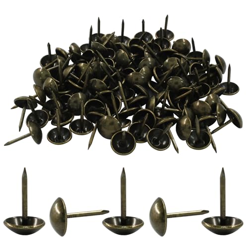 100Pcs 7/16 Inch Upholstery Tacks, Antique Brass - color: Bronze