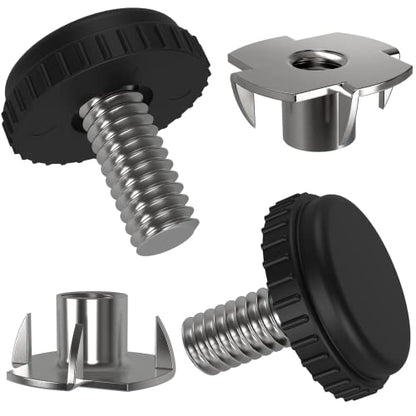16 Pack 5/16" Stainless Steel Screw-in Furniture Levelers, Adjustable Furniture Levelers Screw in Threaded,T- Nut Kit Threaded Leveling Feet Glides for Table, Chair, Furniture Legs - color: 16 Pack (With T-nuts)