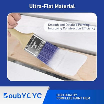 Paint Brushes - 6 Pack, 2" Flat Brushes, Paint Brush Set, Wood Paint Brushes for Walls, Stain & All Oil Paints - Home Improvement - Interior & Exterior Use - color: 6 Pack