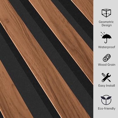 Wood Wall Panels for Interior Decor, Peel and Stick 3D WPC Panels