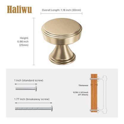 Haliwu 20 Pack Champagne Bronze Cabinet Knobs Round Drawer Knobs - color: Champagne Bronze &Round C