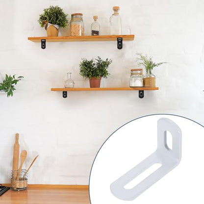 uxcell 8 Pcs Adjustable Right Angle Brackets 2"x1.2"x0.7" White - color: White, size: 2"x1.2"x0.7"