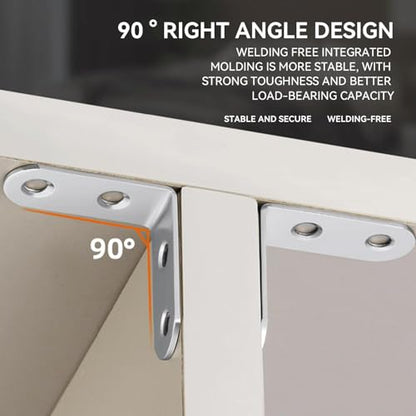Stainless Steel Corner Brace, 20Pcs 90 Degree Right L-Shaped Metal Corner Connector Joint Plate, Cabinet, DIY Woodworking Projects with 60PCS Screws 1.57x0.6/1.2x0.6in(40x40x16、30x30x16) - size: 40x40x16、30x30x16
