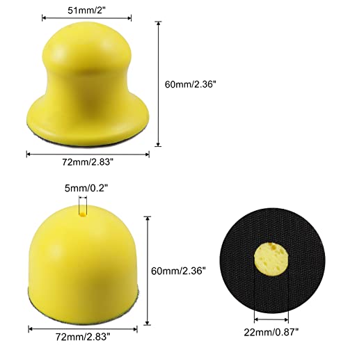 SPEEDWOX 2 Pack 3" Round Hand Sanding Blocks Hook and Loop Sanding Pad Hook Backing Plate for Wood Furniture Restoration Polishing Home and Car (Yellow) - style: 3" 2Pack