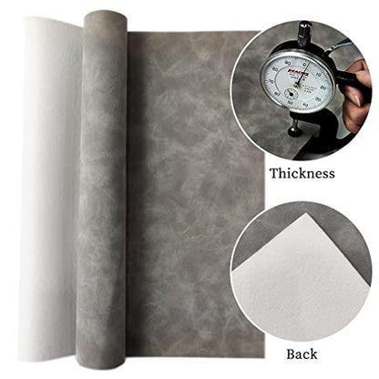 Dark Gray Soft Faux Suede Fabric 30x135cm Synthetic Faux Leather Frosted Leatherette for Pouches Wallets Keychains Making - color: Dark Gray