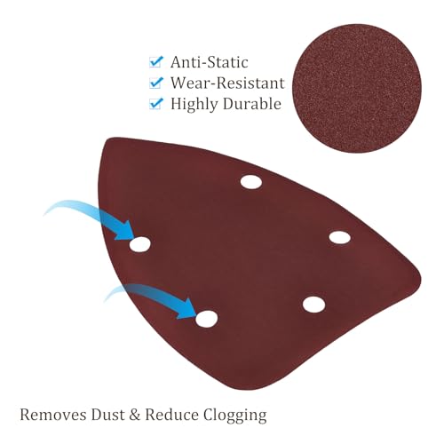 60pcs Mouse Sander Detail Sandpaper 1000Grit 3.5"x5.5" Triangle - size: 1000 grit