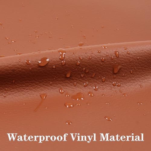 Marine Vinyl Fabric Waterproof Soft Leather Material 55"×36" Brown - color: Brown, size: 55"W x 36"L