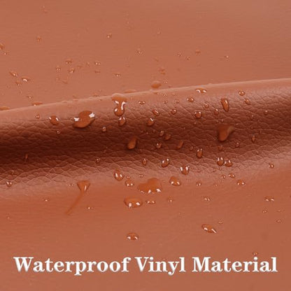 Marine Vinyl Fabric Waterproof Soft Leather Material 55"×36" Brown - color: Brown, size: 55"W x 36"L