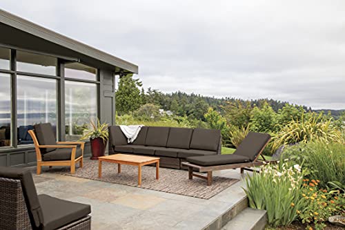 Classic Accessories Ravenna Water-Resistant 21 x 19 x 3 Inch Patio Seat Cushion, Espresso, Chair Seat Cushion - color: Espresso, size: 21"W x 19"D x 3"Thick