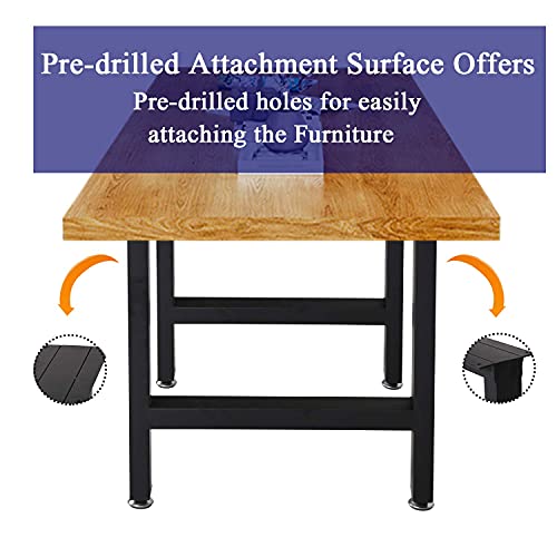 TIEOU Metal Black Table Legs Heavy Duty Desk Legs 28” Height 18” Wide Industrial Table Legs,Dining Table Legs,Modern Table Legs,Console Table Legs - color: H-shape, size: H28"xW18"