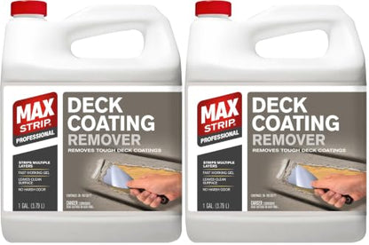 Max Strip Deck Stain & Coating Remover, Heavy Duty Wood Stripper, 1G 2 pack - size: 128 Fl Oz (Pack of 2)