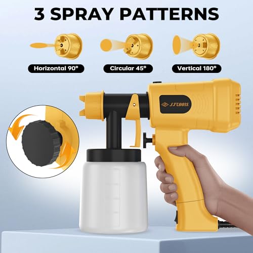 Paint Sprayer, 400W Electric Spray Gun with 5FT Cord, 900ML Tank for DIY