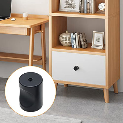 12 Pcs Aluminum Cylinder Drawer Pulls Wardrobe Knobs Modern Cylindrical Handle Minimalist Cabinet Handle Used for Cabinet Dresser (Black) - size: Black