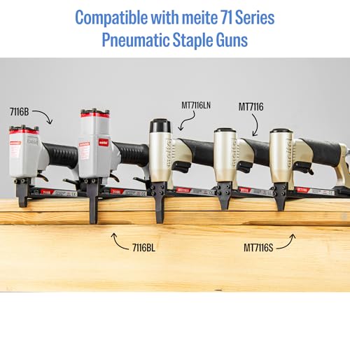 meite 71/06 22 Gauge 304 Stainless Steel Upholstery Staples, 3/8-Inch Crown with 1/4-Inch Leg Length, Heavy Duty Staples for Construction, Furniture, Crafts & DIY Projects (1 Case - 20 Boxes) - size: 1/4" (6 mm), style: 1 Case (20 Boxes)