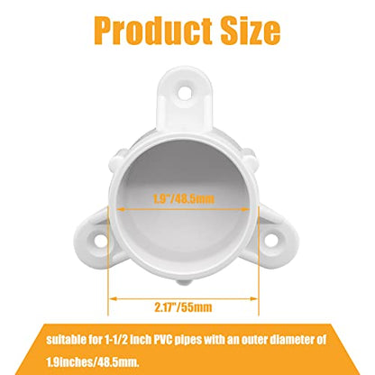 Biaungdo 1-1/2 Inch PVC Table Leg Cap Fittings, White, 2 Pcs - color: White (2 Pcs), size: 1-1/2 Inch
