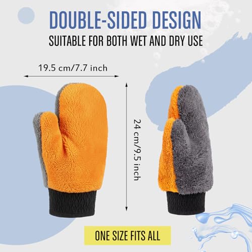 Paint Mitt Stain Gloves Reusable Microfiber - color: Gray,orange