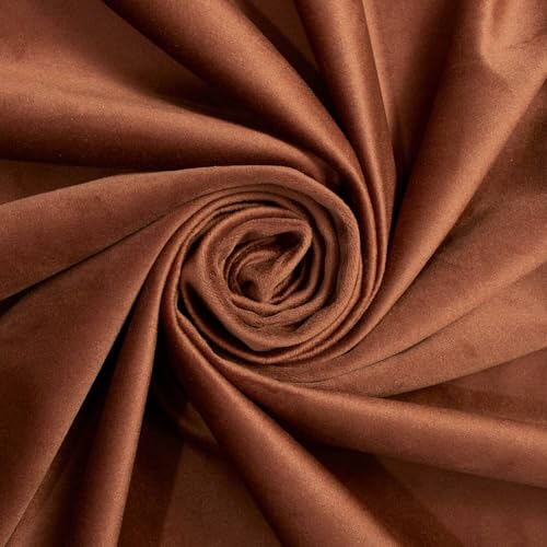 Upholstery Velvet Fabric Plush Textured 60 Inch Heavyweight Polyester Microfiber By The Yard - Brown (10 Yards) - color: Brown, size: 10 Yards