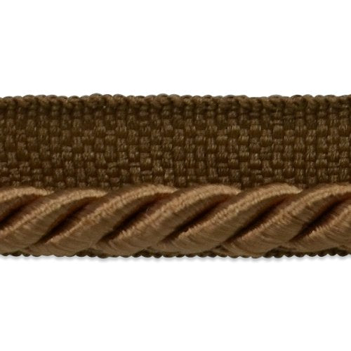Trims by the Yard Emmerson 1/4" Twisted Lip Cord Trim, Versatile for DIY Crafts, Picture Frames, Home Decor, and Fashion Items, 5-Yard Cut, Cocoa - color: Cocoa