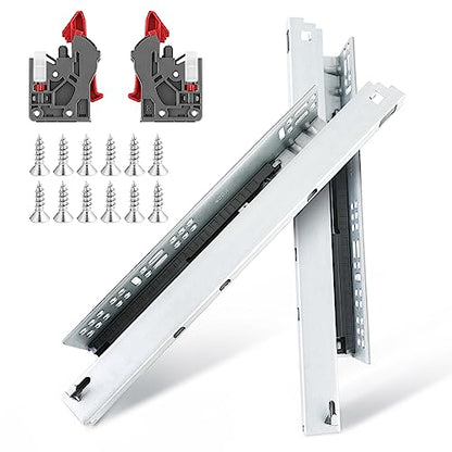 6 Pair of 18 Inch Soft Close Undermount Full Extension Drawer Slides - size: 18 Inch
