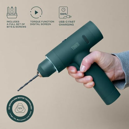 TINKR Cordless Brushless Drill 12V - Green - color: Green