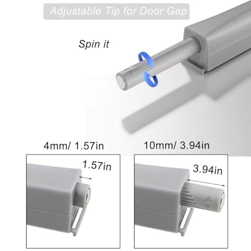 Magnetic Push Latch & Lock ZKRIOC 2 Pack Push to Open Door Latch Cabinet Hardware for Door Touch Latch and Catch Magnet Push Release Heavy Duty Tip on Closet Close Strong Pop Out