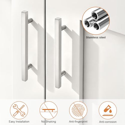 Probrico Brushed Nickel Cabinet Pulls & Handles 5" CC Square 5 Pack - color: Brushed Nickel, size: Hole Center: 128mm(5inch)