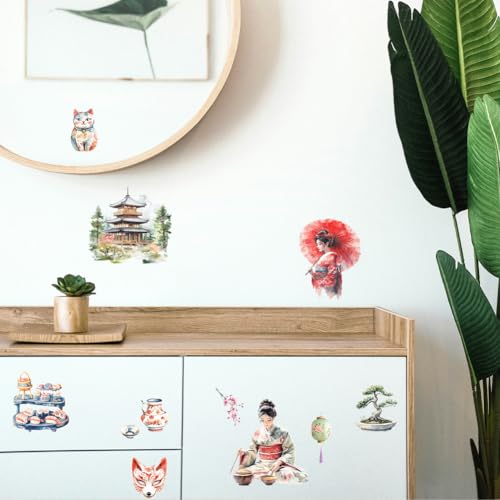 Peacoblue Japanese Series Rub On Transfers for Furniture Craft 6"x12" - style: Japanese Series