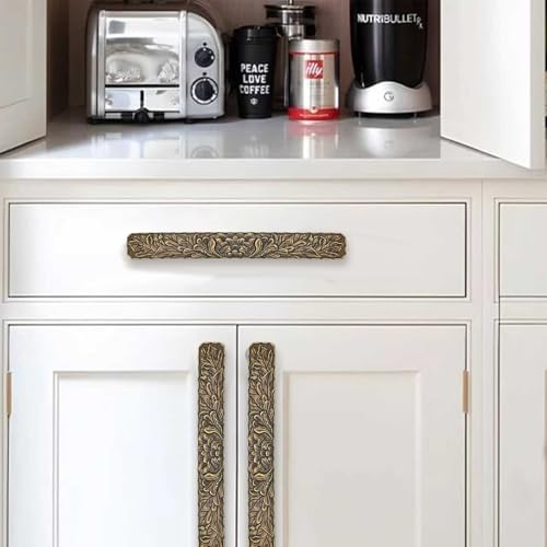 6 Pack 5 inch Antique Brass zinc Alloy Hardware Vintage-Antique-Bronze Cabinet Drawer Handle is Suitable for Sideboard, Jewelry Box, Kitchen and Bathroom Furniture Cabinet Pulls