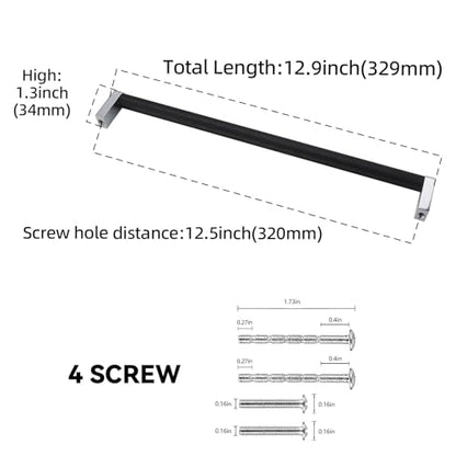 10 Pack 12-5/8 Inch(320mm) Matte Black and Polished Chrome Kitchen Cabinet Handles Knurled Cabinet Pulls Black Drawer Pulls Kitchen Hardware - color: Black And Polished Chrome, size: 12-5/8'' Hole Center(320mm)