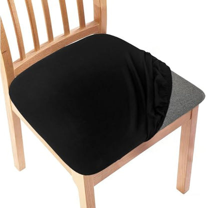 Gute Chair Seat Covers 2Pcs Stretchy Washable Slipcovers Dining Black - color: Black Solid, size: 2Pack