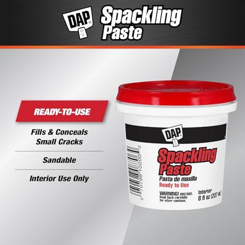 DAP Spackling Paste, White, 8 Oz (7079810200) - size: 1/2 Pint