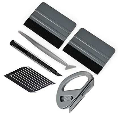 Gomake Vinyl Wrap Tool Kit Car Window Tint Installation Tools Wrapping Kit - color: Grey