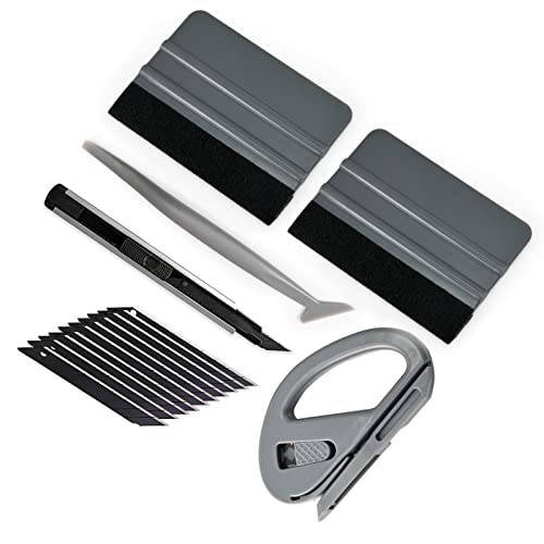 Gomake Vinyl Wrap Tool Kit Car Window Tint Installation Tools Wrapping Kit - color: Grey